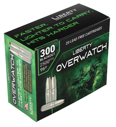 Liberty Ammunition OverWatch Open Cavity Design 96 Grain .300 AAC Blackout 2500 fps 691835874210