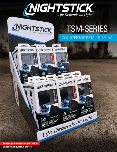 Nightstick CTD08 TSM Weapon-Mounted Light and Green Laser Counter Display, 12 Units