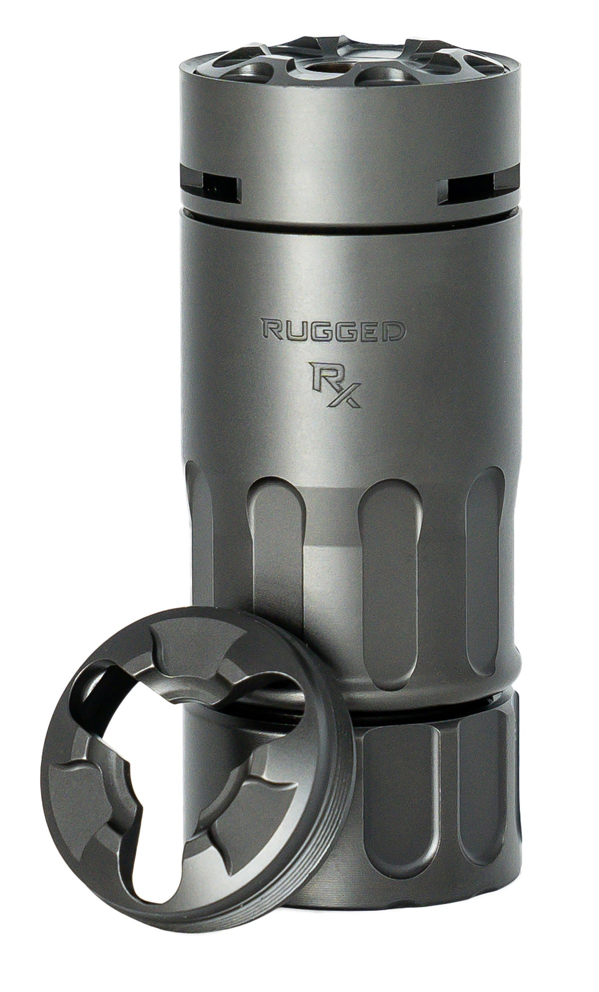 Rugged Suppressors RX001 RX Blast Diverter/Brake Billet 17-4 Stainless Black Nitride with Muzzle Caps & Dual Taper Locking