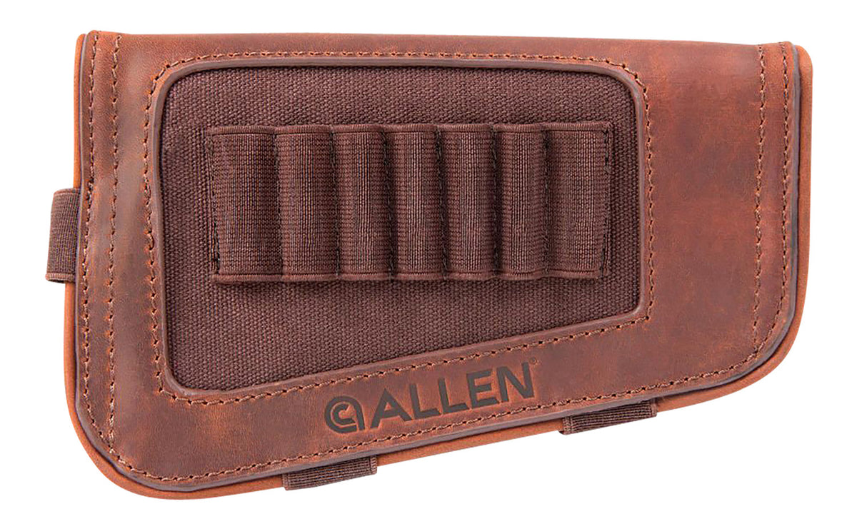 Allen 8517 New Castle 7rd Rifle Cartridge Carrier Brown Full Grain Leather Buttstock