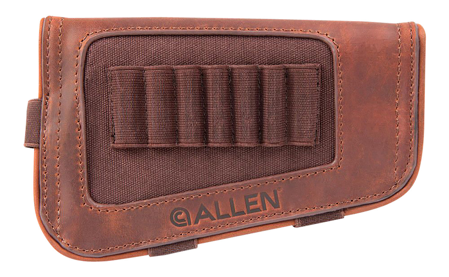 Allen 8517 New Castle 7rd Rifle Cartridge Carrier Brown Full Grain Leather Buttstock