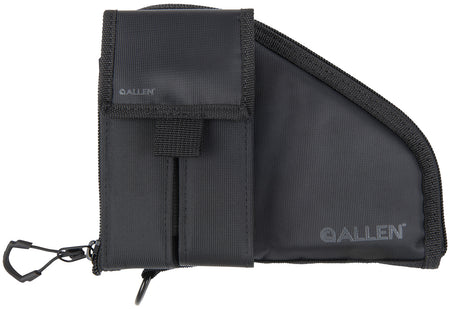 Allen 78-7 Black Nylon Lockable Pistol Case with Mag Pouch for Compact Handguns