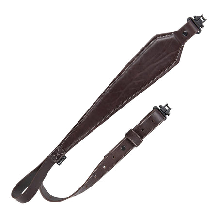 Heritage Cases 8511 Dark Mahogany Leather Plain Rifle Sling Adjustable 28"-35"