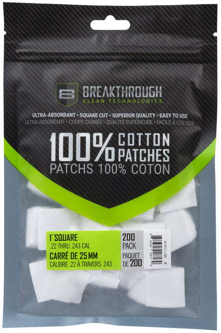 Breakthrough Clean BTCPS1200 Square Cleaning Patches .22-243 Cal 200 Count