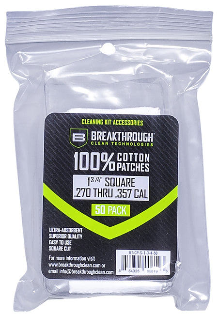 Breakthrough Clean BTCPS13450 Square Cleaning Patches 1.75" 270/357 Cal 50 Count