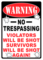 Rivers Edge 12"x17" Warning No Trespassing Weatherproof Tin Wall Sign