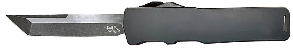 Templar Knife Premium LW Excalibur Small OTF 3" Tanto Stonewashed Black Oxide D2 Blade, Black Aluminum Handle
