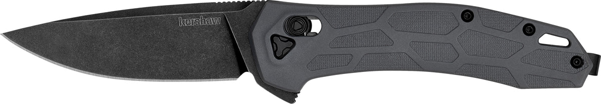 Kershaw 2042 Covalent Folding Knife 3.20" Plain Drop Point D2 Steel Black Oxide, Gray Textured Nylon Handle & Pocket Clip