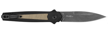 Kershaw Launch 15 Full Size Auto Folder 3.50" Plain Spear Point CPM MagnaCut Steel Black Oxide, Aluminum Handle with Micarta Inserts & Deep-Carry Clip