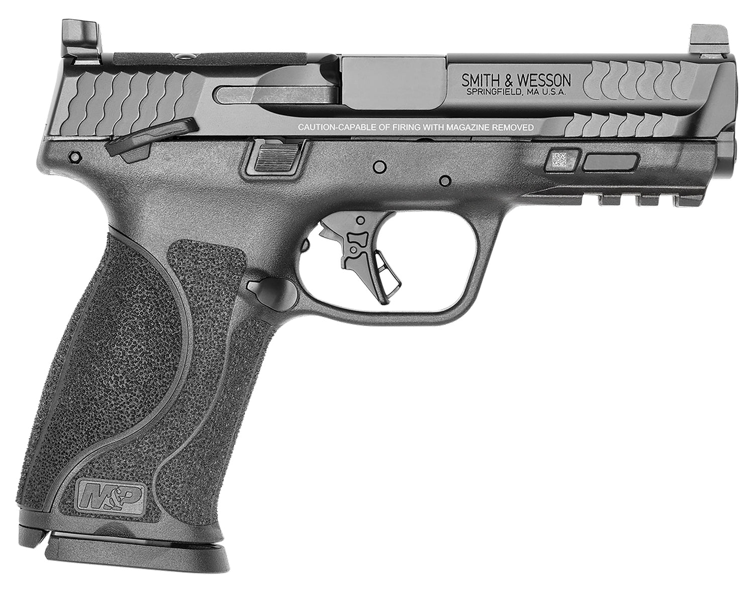 Smith & Wesson 13734 M&P M2.0 Bundle Full Size 9mm Luger 17+1 4.25" Black Barrel, Black Armornite Optic Ready/Serrated Slide, Matte Black Polymer Frame w/Picatinny Rail, 5 Magazines