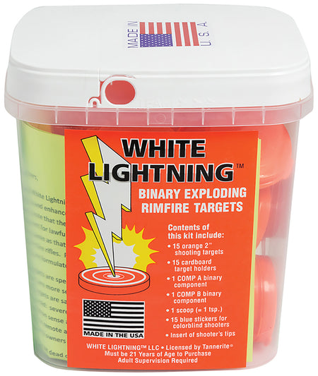 Tannerite White Lightning Rimfire Exploding Target Kit 90 Targets Cardboard Holders
