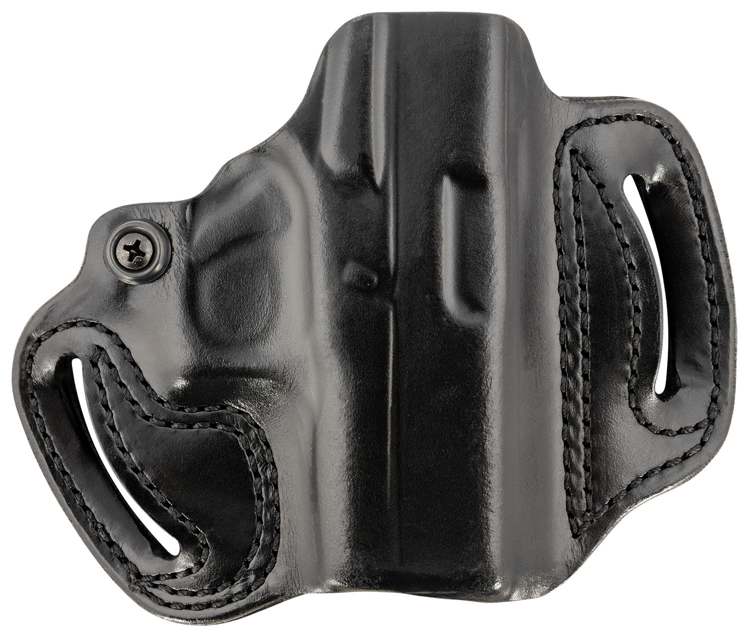DeSantis 086BA8BZ0 Mini Slide Black Leather OWB Two-Slot Holster Glock 43/43X/48 Right Hand