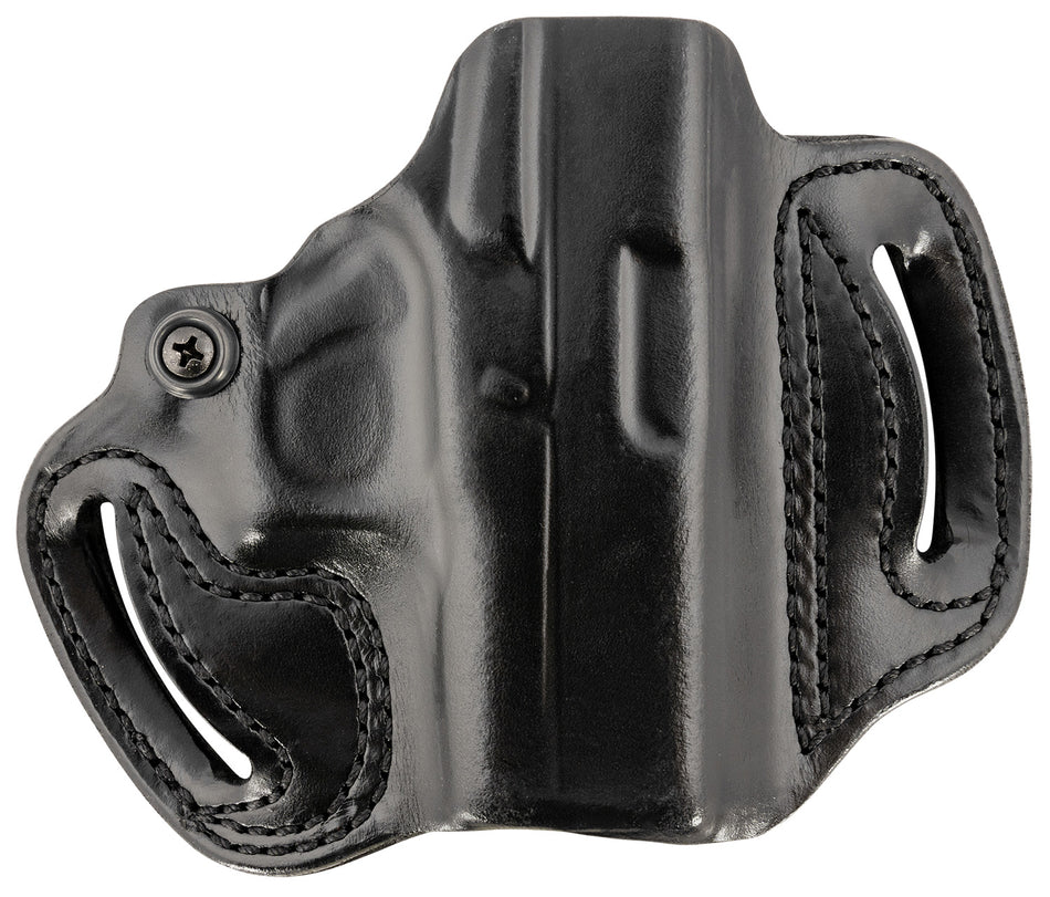 DeSantis 086BA8BZ0 Mini Slide Black Leather OWB Two-Slot Holster Glock 43/43X/48 Right Hand