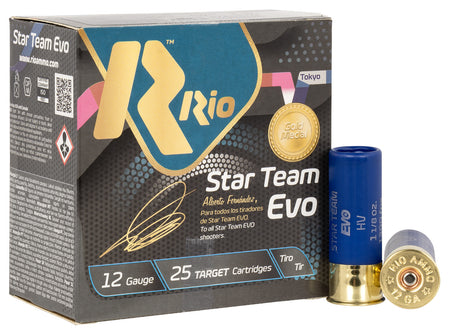 Rio Ammunition 12 Gauge Shotgun Ammo Star Team EVO High Velocity 2.75 in 1-1/8 oz #7.5