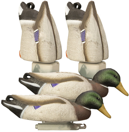 Higdon Outdoors 17023 Magnum Feeder Mallard Duck Decoys Weighted Keel Multi-Color 4 Pack