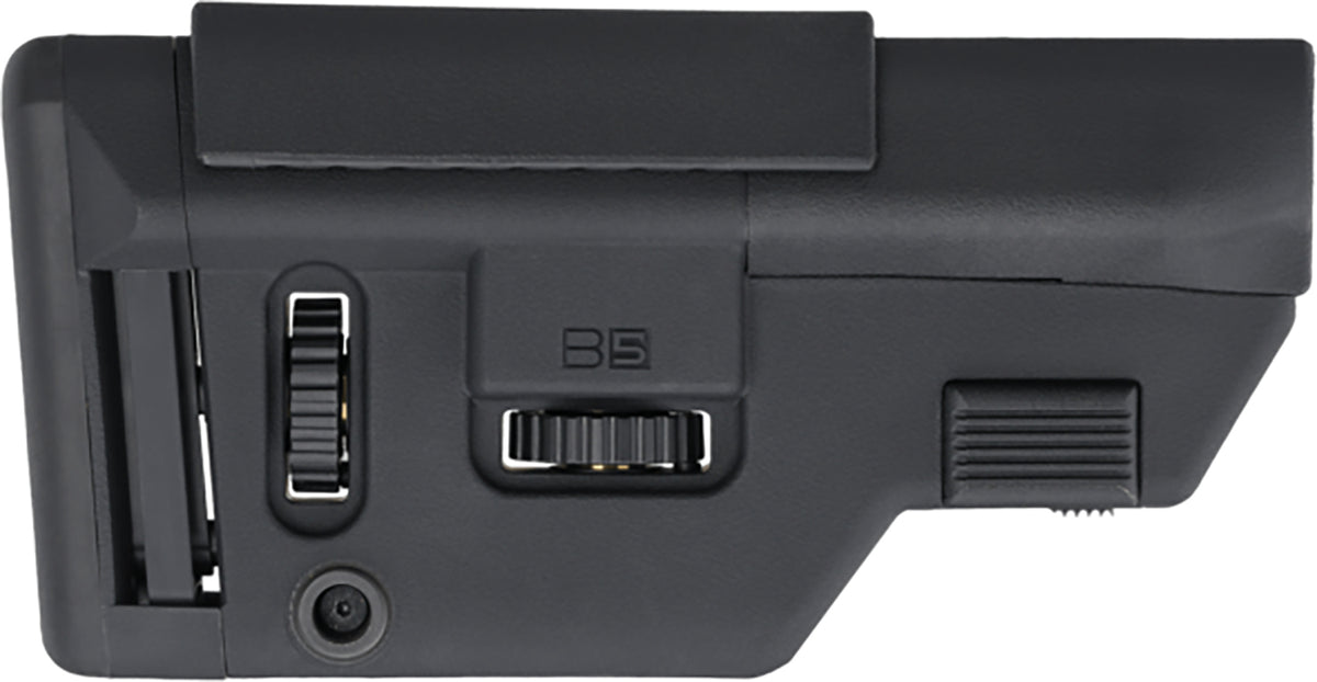 B5 Systems AR-15 Precision Adjustable Stock Black Synthetic with Elevation Cheek Riser