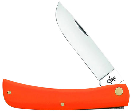 Case 80512 Sod Buster 3.30" Folding Skinner Plain Tru-Sharp SS Blade with Smooth Orange Synthetic Handle