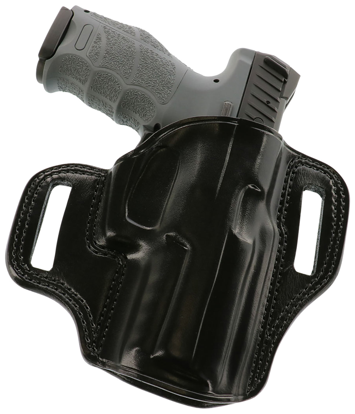 Galco CM854B Combat Master OWB Black Leather High-Ride Pancake Belt Holster for HK VP9 Right Hand