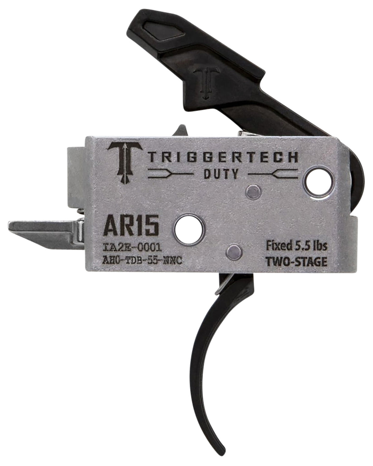 TriggerTech AH0TDB55NNC AR-15 Duty Mil-Spec Curved Two-Stage Trigger, 5.5 lbs