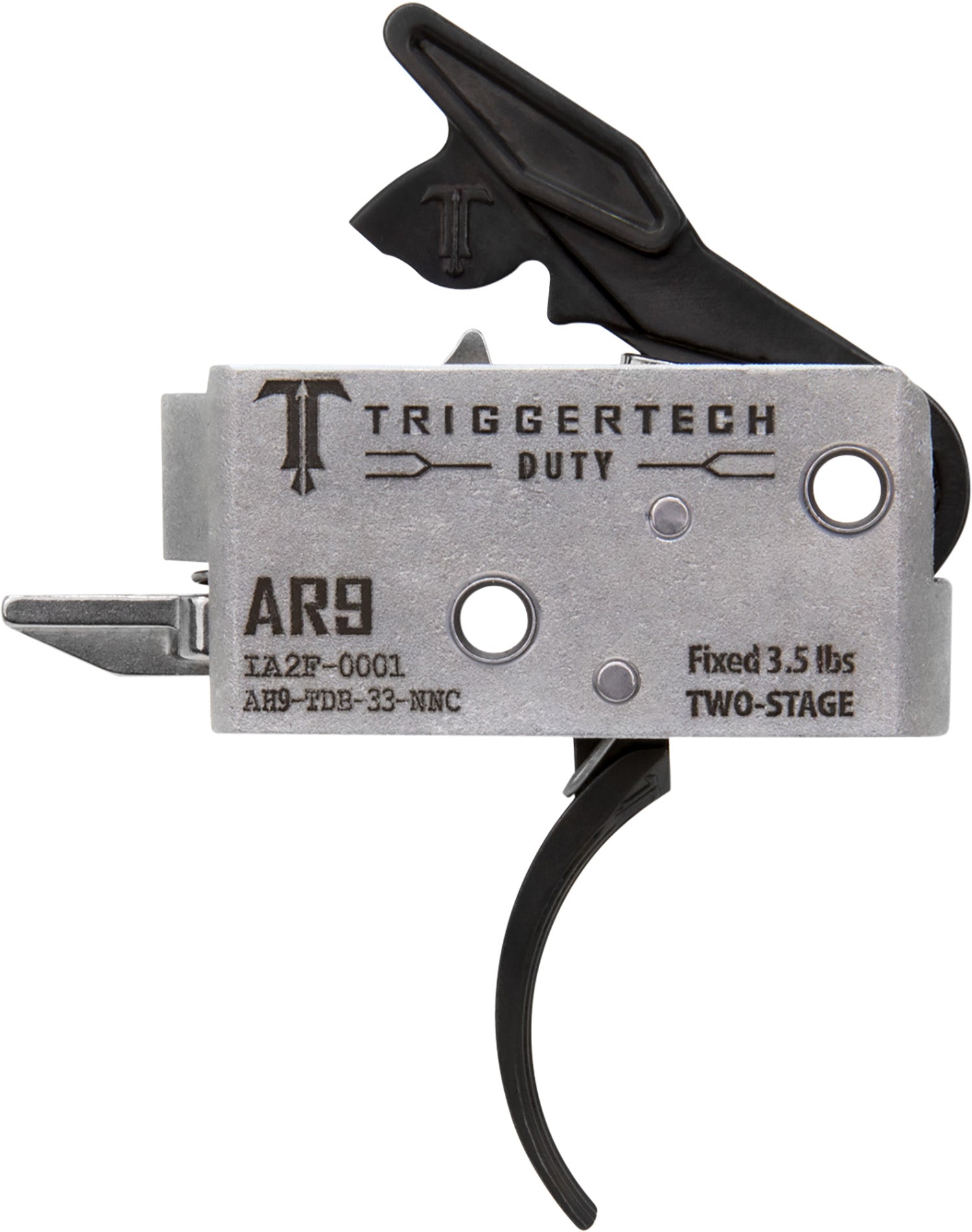TriggerTech AH9TDB33NNC AR-9 Duty Curved Two-Stage Trigger 3.50 lbs