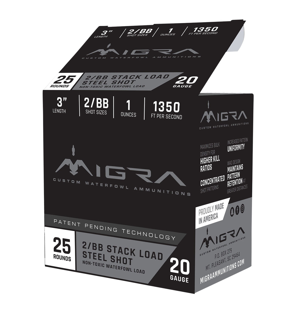 Migra 20 Gauge Shotgun Ammo Staxd Combinational Hunting 3 in 1 oz #4 / 6