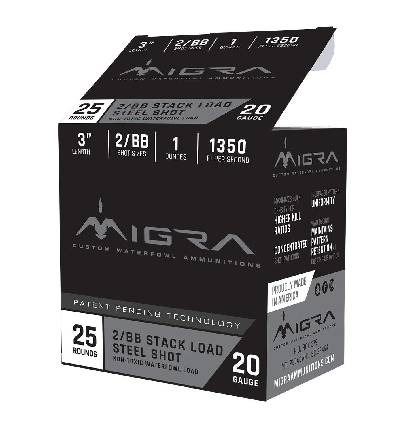 Migra 20 Gauge Shotgun Ammo Staxd Combinational Hunting 3 in 1 oz #4 / 6