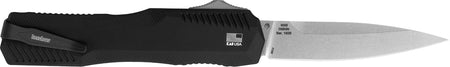Kershaw 9000 Livewire OTF Automatic Knife 3.30" Plain Spear Point CPM 20V Steel, Textured Black Anodized Aluminum Handle & Deep-Carry Clip