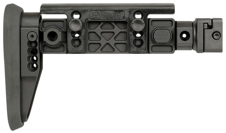 Midwest Industries MIAKALPHAFS Alpha Adjustable Side Folding Stock Black Synthetic for AK Picatinny Rail Adaptor