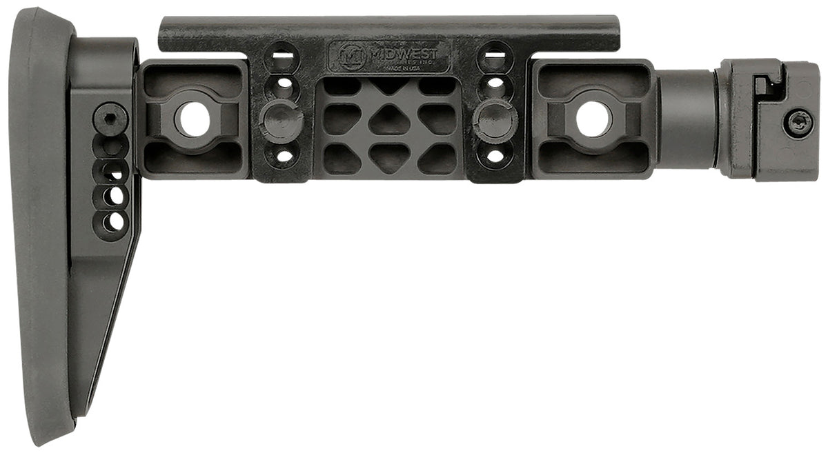 Midwest Industries MIALPHAFBSF Alpha Fixed Beam Folding Stock Black Synthetic for 1913 Picatinny Rail Adapter