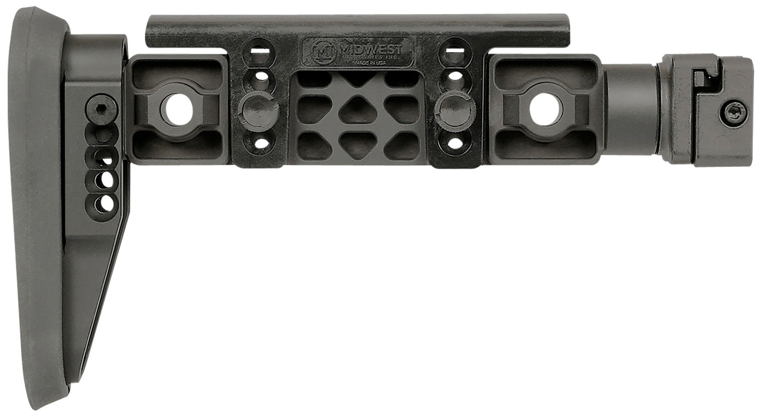 Midwest Industries MIALPHAFBSF Alpha Fixed Beam Folding Stock Black Synthetic for 1913 Picatinny Rail Adapter