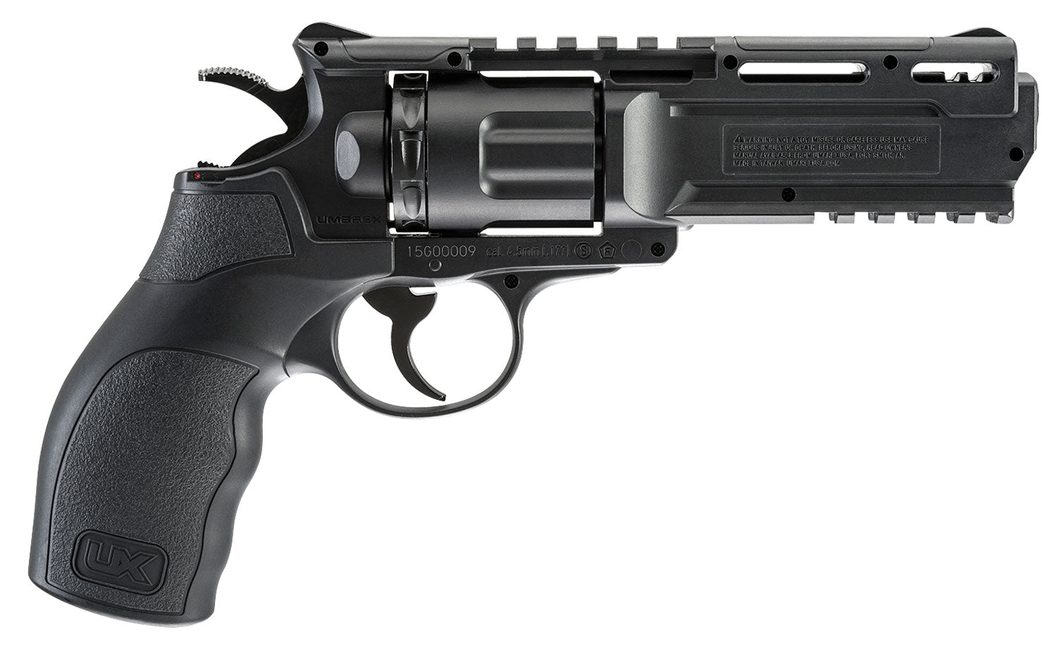 Umarex Brodax CO2 .177 Caliber BB Revolver 10-Round Black Frame Dual Picatinny Rails