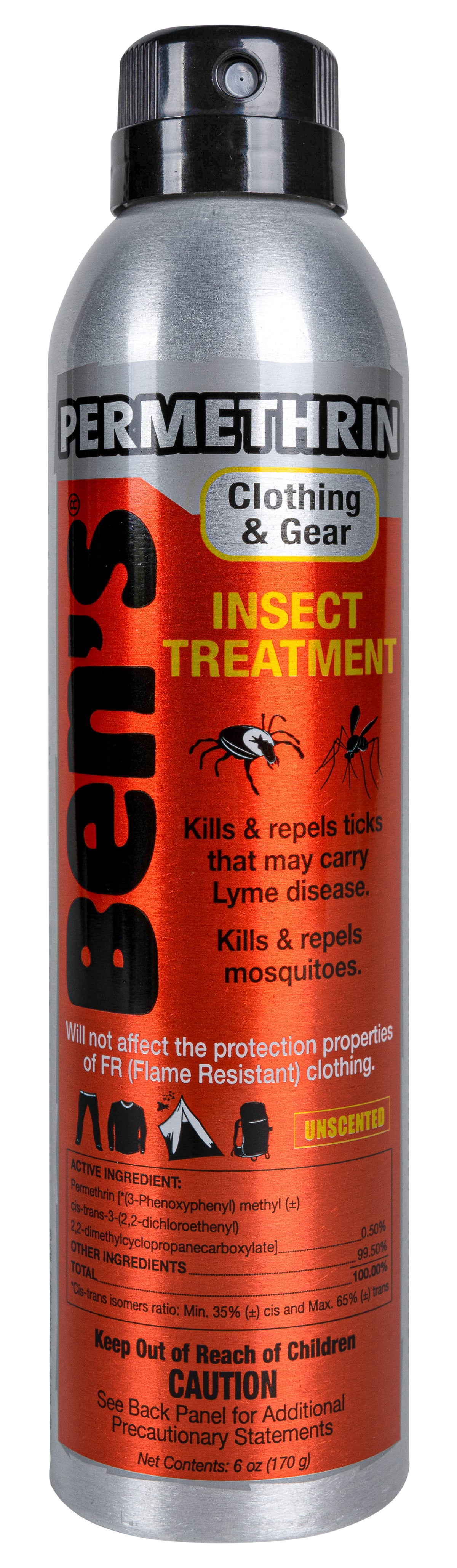 Ben's Permethrin Clothing & Gear Insect Repellent 6 oz Continuous Spray Aerosol