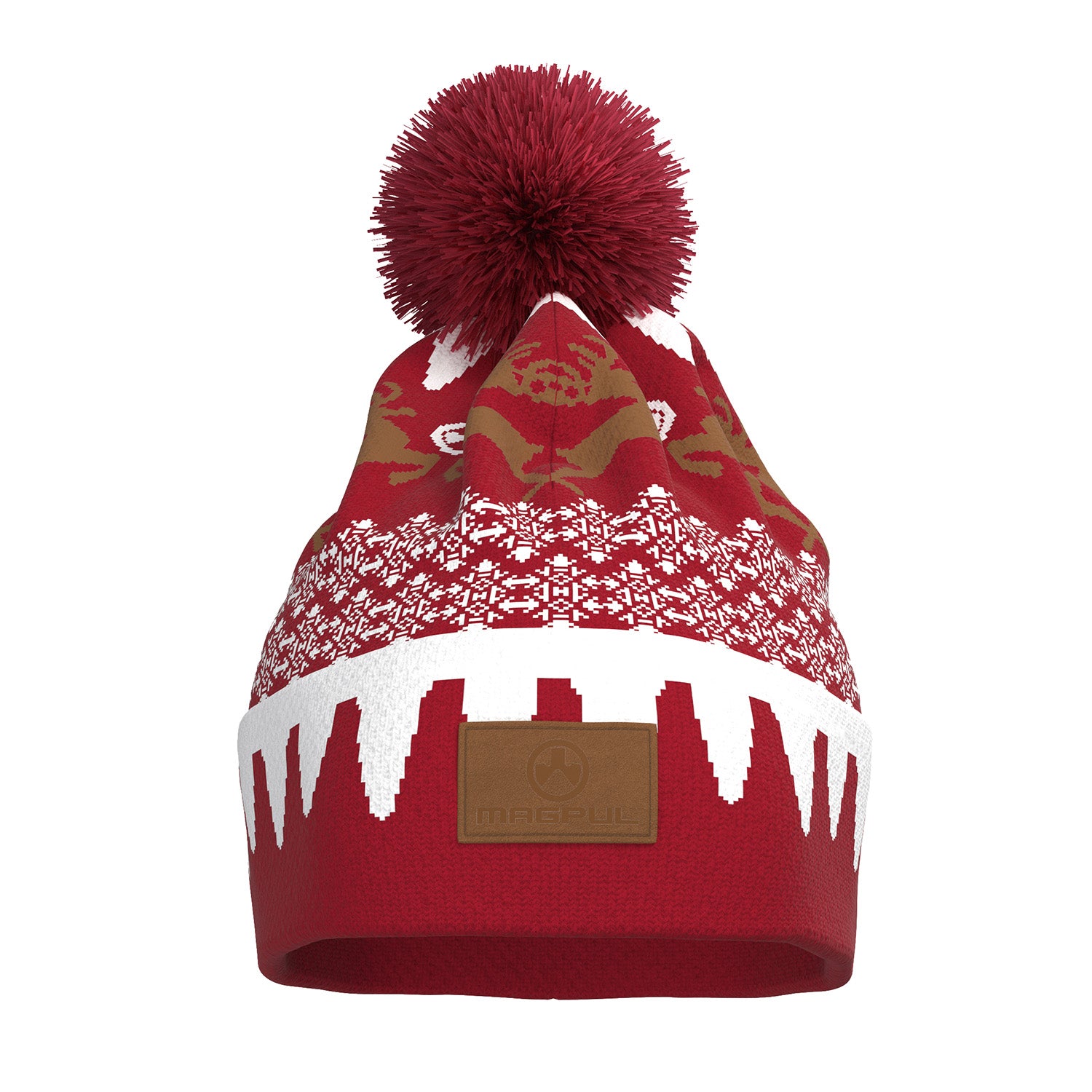 Magpul Ugly Christmas Beanie GingARbread Man Design Multi-Color Pom-Pom OSFA