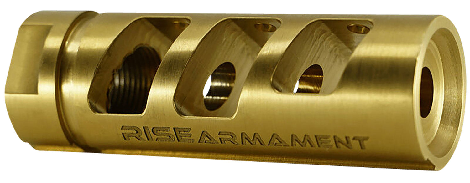 Rise Armament RA-701 Gold Titanium Muzzle Compensator 1/2"-28 tpi 22 Caliber AR-15