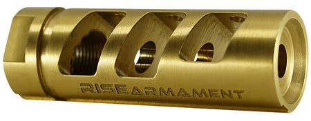 Rise Armament RA-701 Gold Titanium Muzzle Compensator 1/2"-28 tpi 22 Caliber AR-15