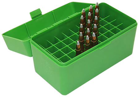 MTM Case-Gard RS5010 Ammo Storage Box 223Rem/204Ruger Flip-Top 50rd Green Polypropylene