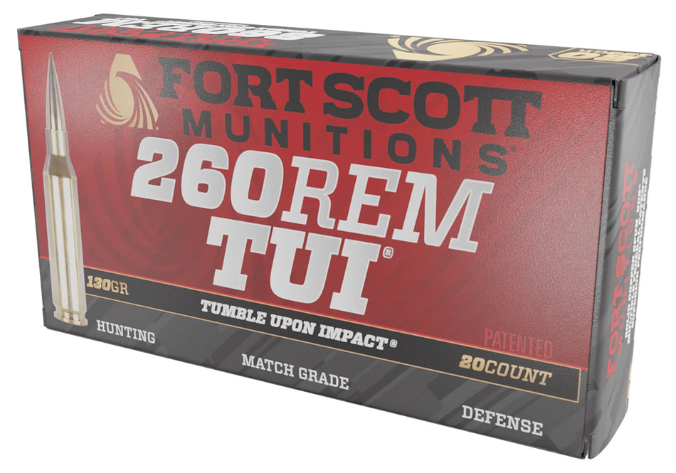 Fort Scott Munitions Tumble Upon Impact (TUI) Solid Copper Spun 130 Grain .260 Remington 2701 fps 758381722164