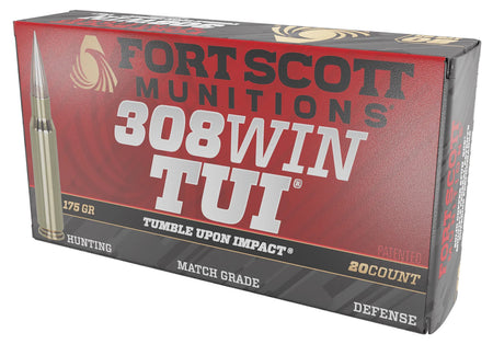 Fort Scott Munitions Tumble Upon Impact (TUI) Solid Copper Spun 175 Grain .308 Win / 7.62x51mm 2538 fps 758381722010