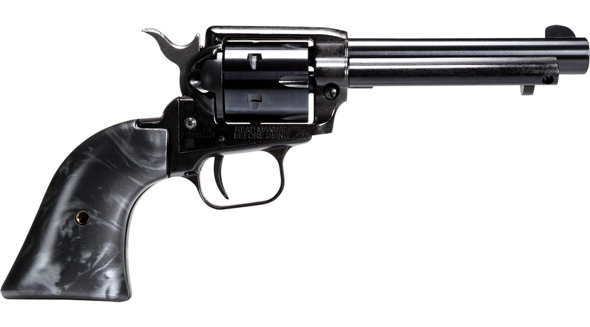 Heritage Mfg RR22B4BP Rough Rider 22 LR 6 Shot, 4.75" Black Oxide Steel Barrel, Black Oxide Zinc Alloy Frame, Black Oxide Cylinder, Black Pearl Grip, Manual Safety, Exposed Hammer