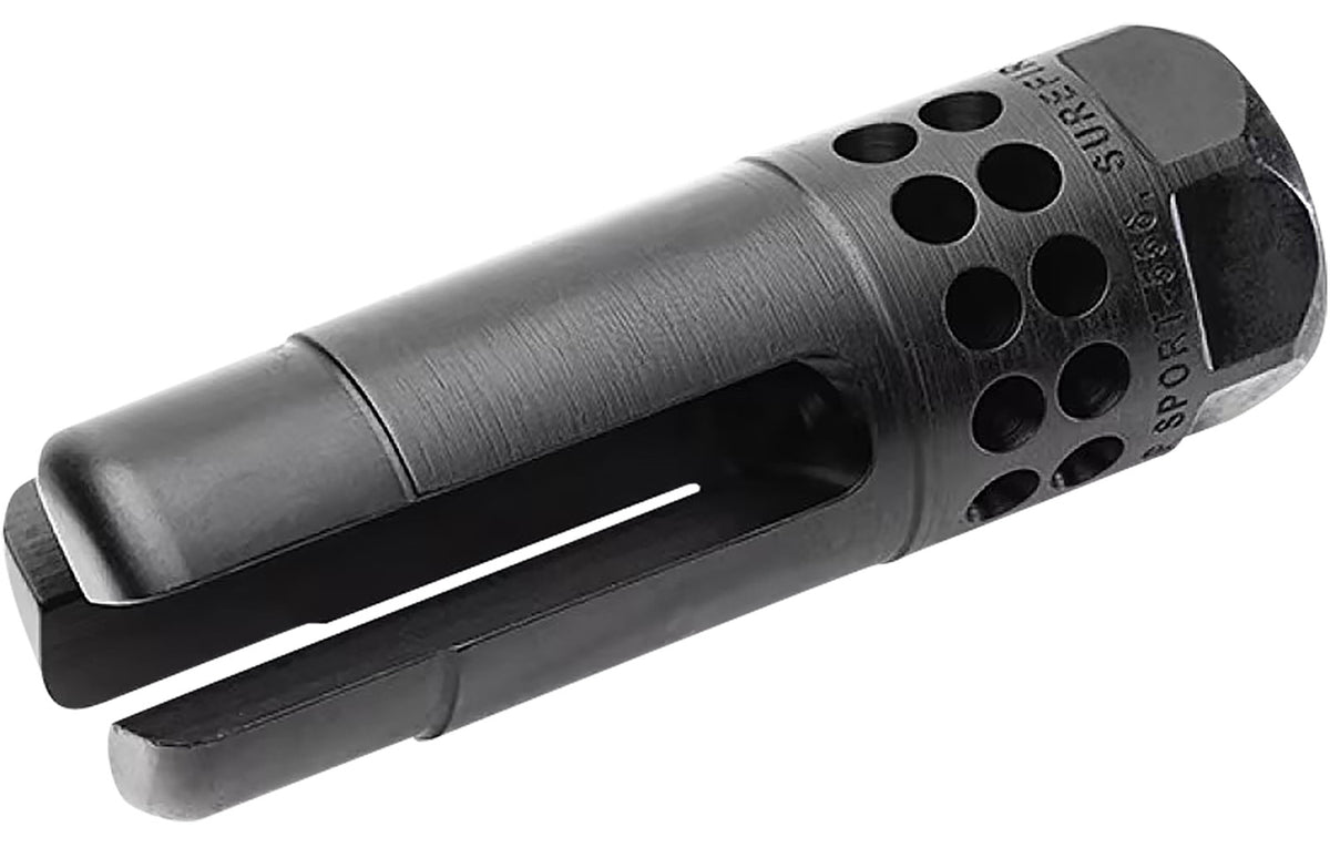 SureFire WARCOMP SPORT 7.62mm 3-Prong Ported Flash Hider, 5/8"-24 tpi, Nitride QPQ Coated