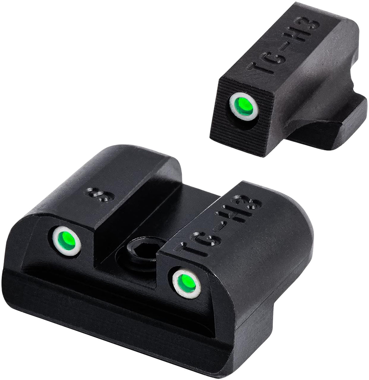 TruGlo TG231S2 Tritium Front Post Rear Dovetail Night Sights Green Glow Steel