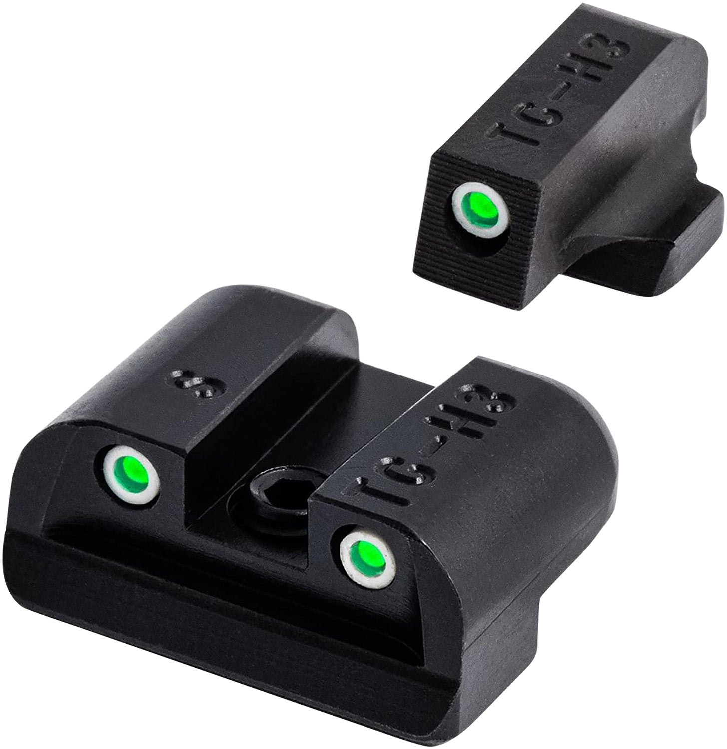 TruGlo TG231S2 Tritium Front Post Rear Dovetail Night Sights Green Glow Steel