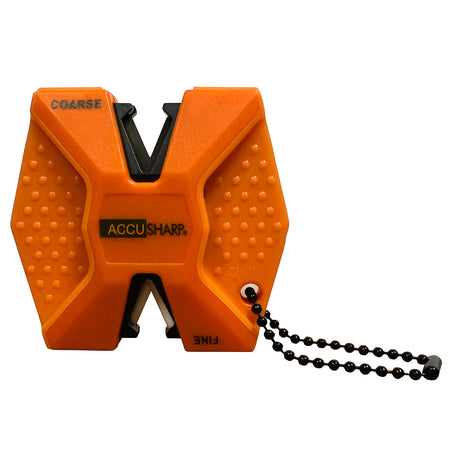AccuSharp 344C Two-Step Carbide Ceramic Knife Sharpener Coarse Fine Pre-Angled Blaze Orange