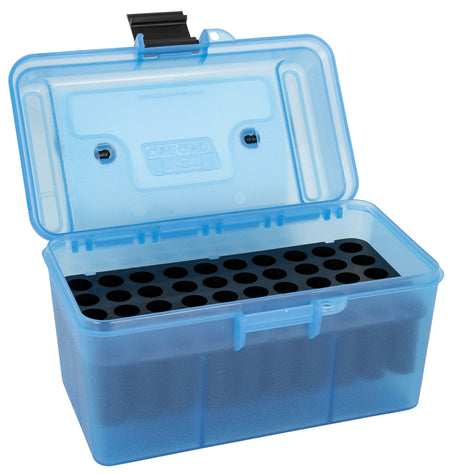 MTM Case-Gard H50RM24 Deluxe 50rd Rifle Ammo Storage Box Clear Blue