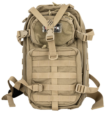 GPS T1611BOB Tan Tactical Bugout Backpack 600D Polyester Lockable Pistol Retention