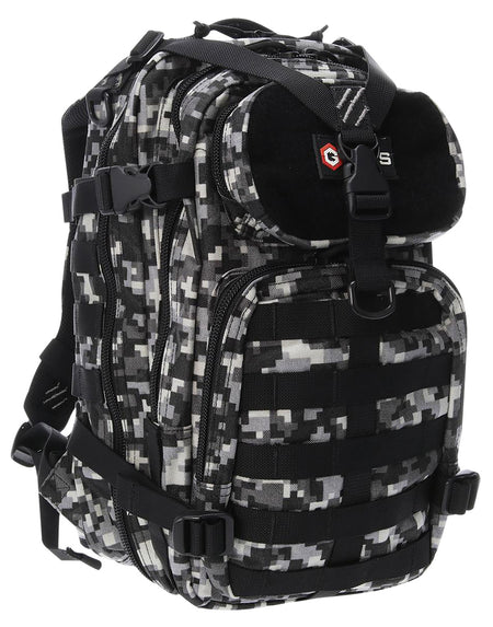 GPS T1611BOBGD Gray Digital Tactical Bugout Backpack Lockable Pistol Retention Laptop Sleeve