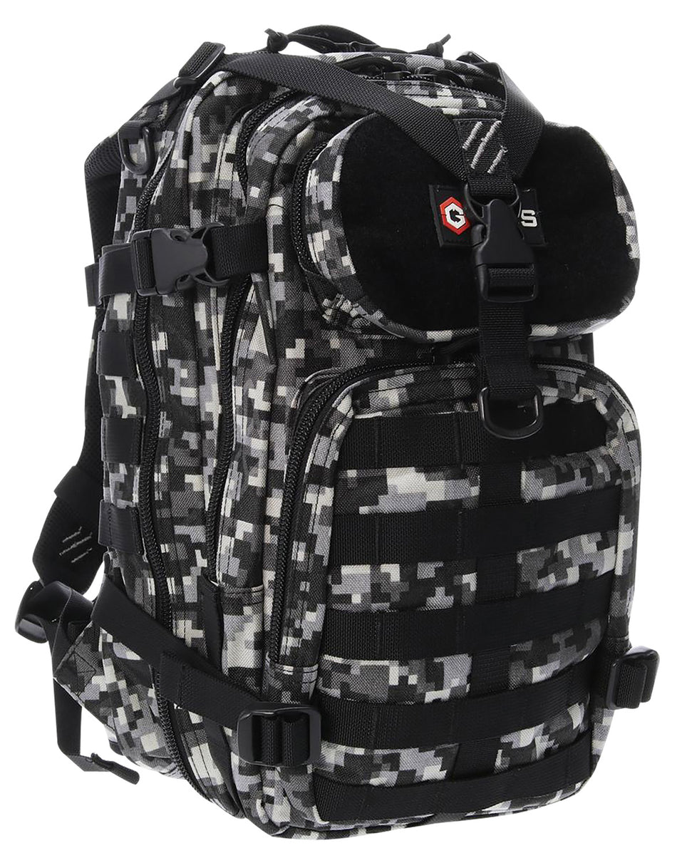 GPS T1611BOBGD Gray Digital Tactical Bugout Backpack Lockable Pistol Retention Laptop Sleeve