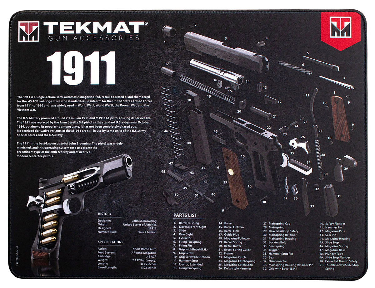 TekMat 1911 Printed Cleaning and Maintenance Mat Black/White Rubber 15"x20"