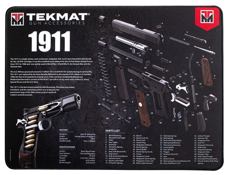 TekMat 1911 Printed Cleaning and Maintenance Mat Black/White Rubber 15"x20"