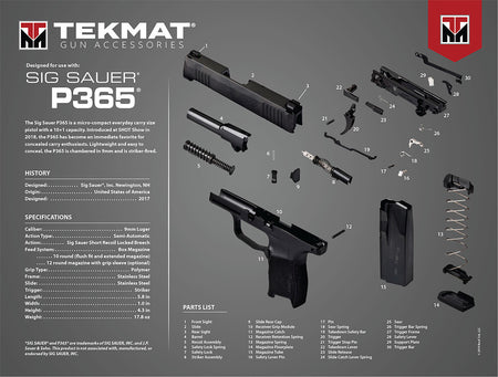 TekMat Sig P365 Printed Cleaning Mat Multi-Color Rubber 15"x20"
